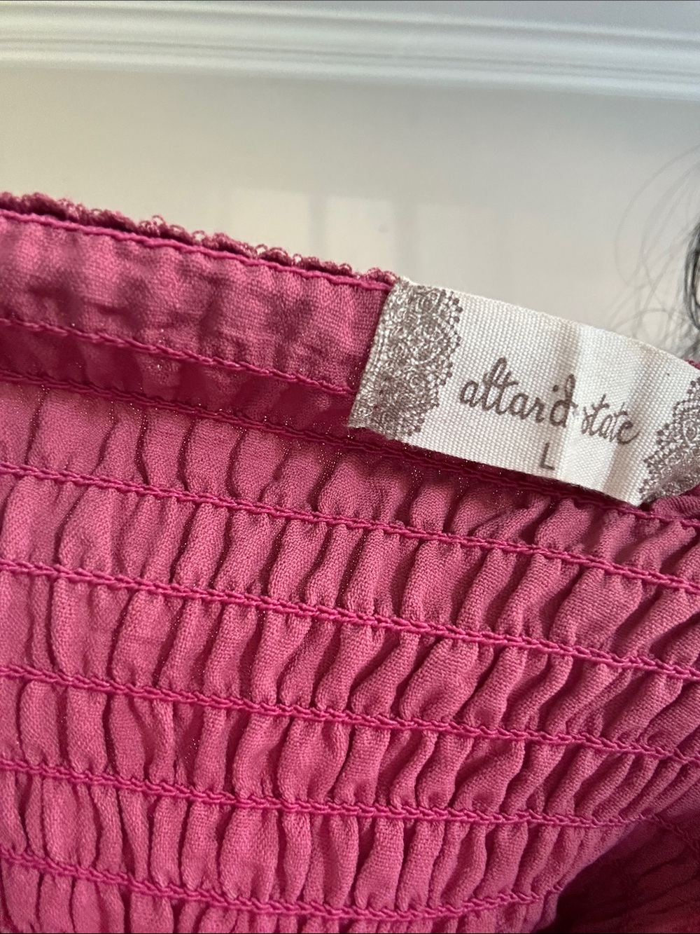 Altar'd State Girls Rose-Pink Smocked Skirt